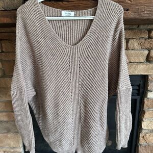 Bluivy Women's V-Neck Sweater in Beige